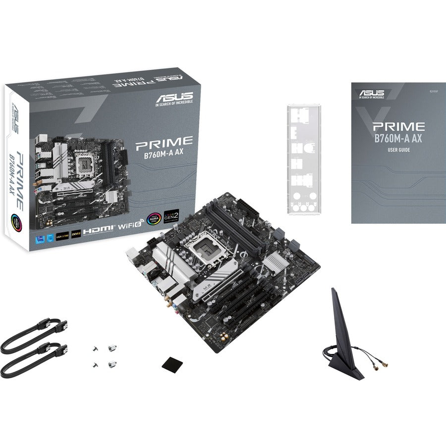 Asus Prime PRIME B760M-A AX Desktop Motherboard - Intel B760 Chipset - Socket LGA-1700 - Micro ATX Asus Prime PRIME B760M-A AX Desktop Motherboard - Intel B760 Chipset - Socket LGA-1700 - Micro ATX